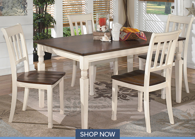 Whitesburg Rectangular Dining Table w/ 4 Side Chairs